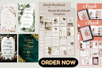design wedding invitation, canva ebook design canva workbook design, etsy shop