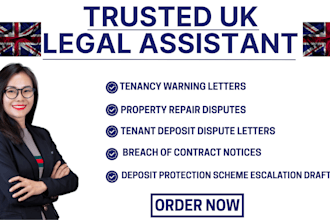 draft UK tenant deposit dispute letters and landlord legal responses