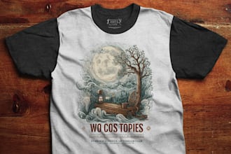 illustration drawn vintage retro t shirt design