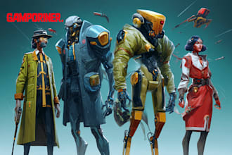 draw a sci fi character illustration or sci fi character