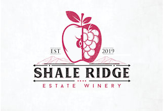 design awesome grapes, apples, food vintage logo  with express delivery