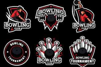 do custom bowling team, league and club logo design