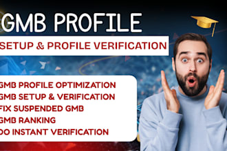 setup, reinstate suspended gmb and do google business profile verification