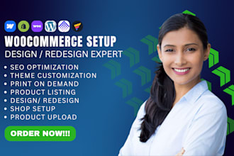 build shopify woocommerce printful printify design ecommerce pod website