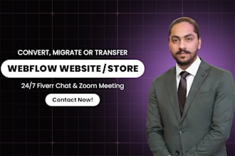 convert, migrate or transfer webflow website to wordpress and shopify