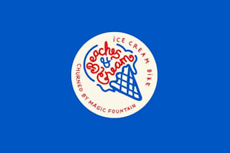 design bicycle based ice cream business logo