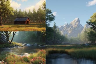 paint a realistic digital landscape, oil painting art