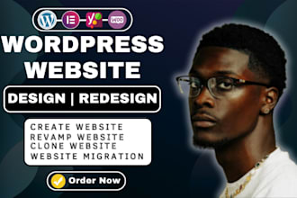create wordpress website redesign, clone, fix revamp wordpress elementor website