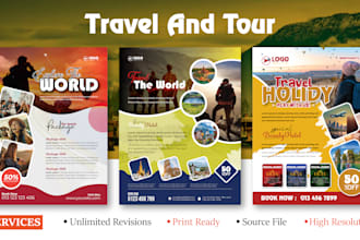do professional travel, tour flyer design