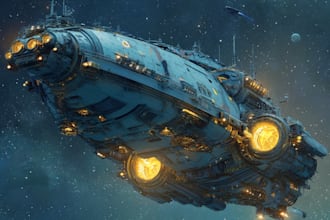 create spaceship concept art or starship or scifi vehicle