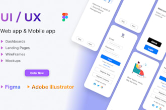 do ui ux design, figma website design, mobile UI UX design