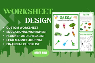 design custom worksheets, planners and checklist templates, lead magnet