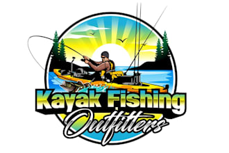 do custom fishing outdoor, club and fishing brand logo design