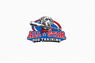 design dog training company famous mascot logo