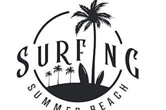 design creative surfboard logo