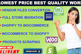 convert vendor file to shopify CSV matrixify format, woocommerce product upload