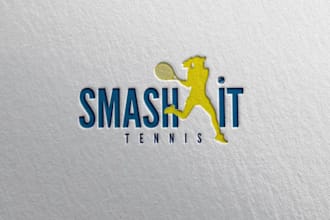 custom tennis club, team, academy and sports brand design