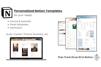 create a custom aesthetic notion template or dashboard based on your needs