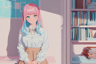 draw vtuber visual novel background, wallpaper