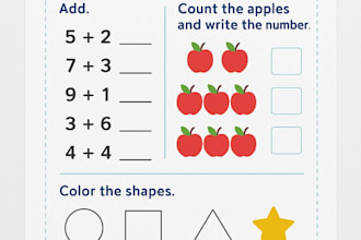 design educational worksheets for school kids