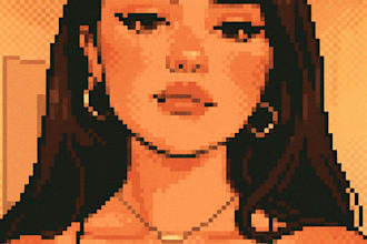 make unique and vibrant pixel art character portraits