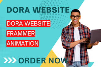 create design dora 3d webiste dora landing page framer website dora animation