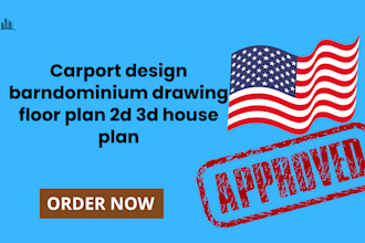 carport design barndominium drawing floor plan 2d 3d house plan