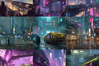 do science fiction city, cyberpunk concept art illustration