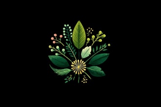 design botanical boho feminine hand drawn logo