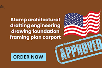 stamp architectural drafting engineering drawing foundation framing plan carport