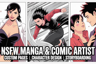 draw nsfw manga page comic book illustration anime storyboard panel