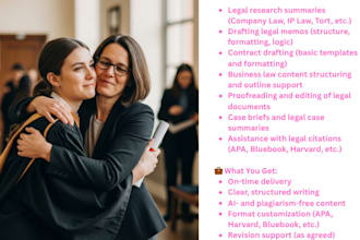 assist with legal research, memos, contracts, and business law summaries