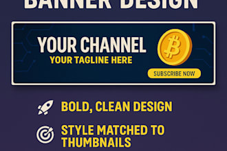 design a professional youtube banner for your crypto channel