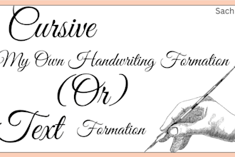 handwrite anything in my cursive handwriting or text styles