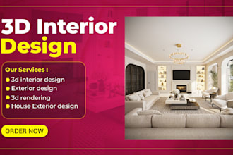 do 3d interior and exterior design with 3d house rendering