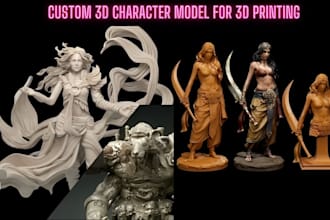 sculpt 3d character model miniatures figurines statues stl files for 3d printing