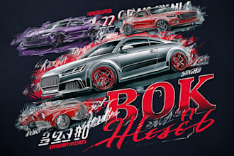 make retro automotive tshirt, car show design
