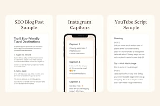 write SEO blogs, captions, and scripts