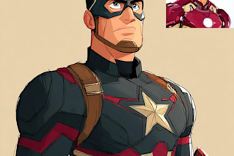 draw you as a superhero marvel or dc character