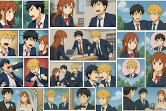 anime manga comic book graphic novel sfw comic cover design manhwa manga panel