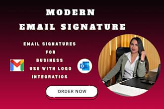design modern business email signatures with logo integration