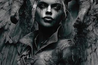 draw realistic fantasy horror character and concept art