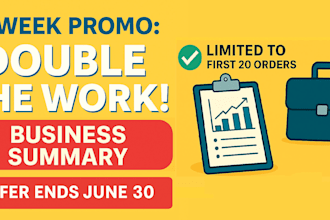 write business report, project summary, or executive brief
