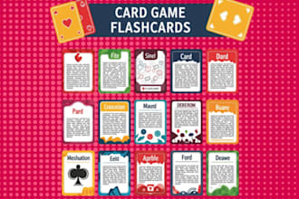 design high quality card games, flashcards, and printable card game decks