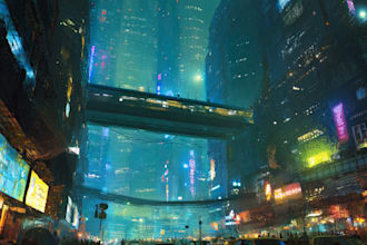 making a futuristic cyberpunk city or background art