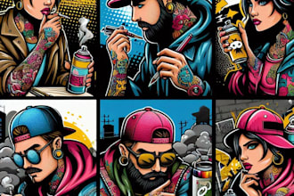do a unique street pop art  graffiti of any picture