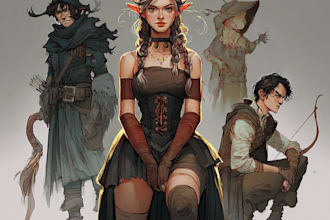 do a dnd and d and d character art illustration for you