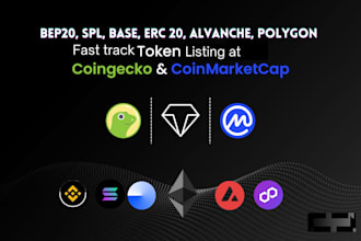 fast track list your token on coinmarketcap, coingecko and trust wallet