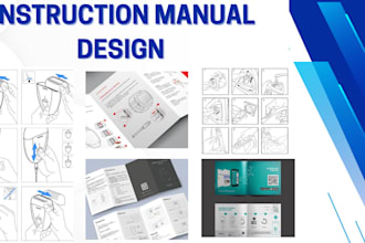 create instruction manual, user guide, vector line drawing step by step for you