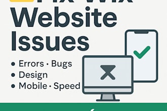 fix wix issues, error, bugs, and problems aiming traffic, sales, and site qualty